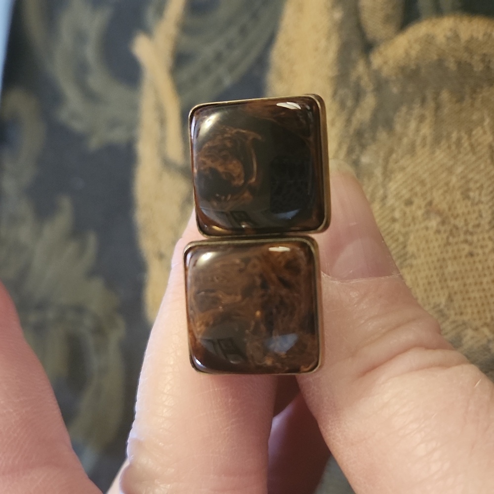 Vintage Brown & Goldtone Cufflinks